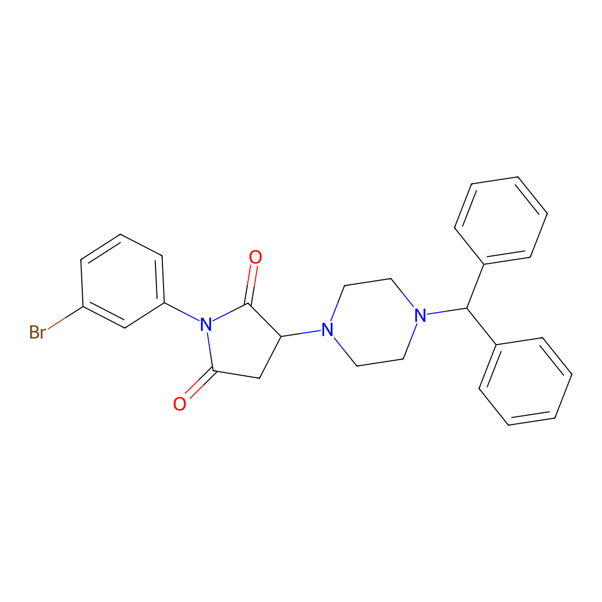 1-(3-Bromophenyl)-3-[4-(diphenylmethyl)piperazin-1-yl]pyrrolidine-2,5-dione molecular structure, CAS 5664-26-6