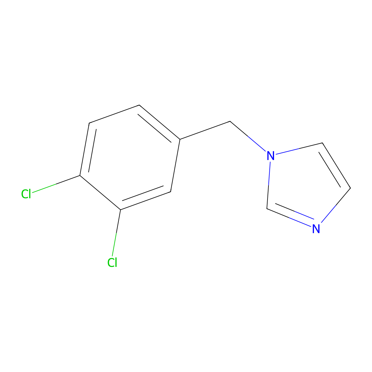 1-(3,4-dichlorobenzyl)-1H-imidazole molecular structure, CAS 56643-72-2