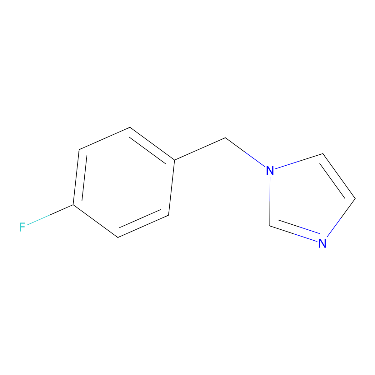 1-(4-fluorobenzyl)-1H-imidazole molecular structure, CAS 56643-73-3