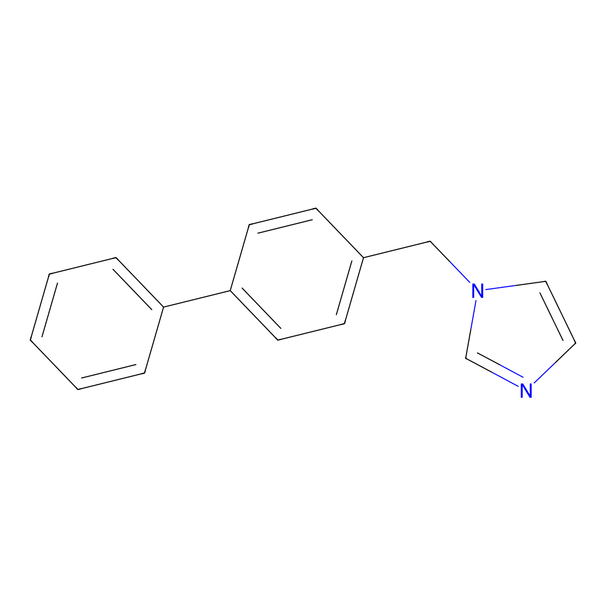 1-(biphenyl-4-ylmethyl)-1H-imidazole molecular structure, CAS 56643-79-9