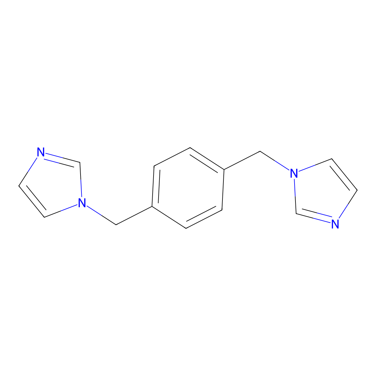 1,1'-(1,4-Phenylenebis(methylene))di(1H-imidazole) molecular structure, CAS 56643-83-5