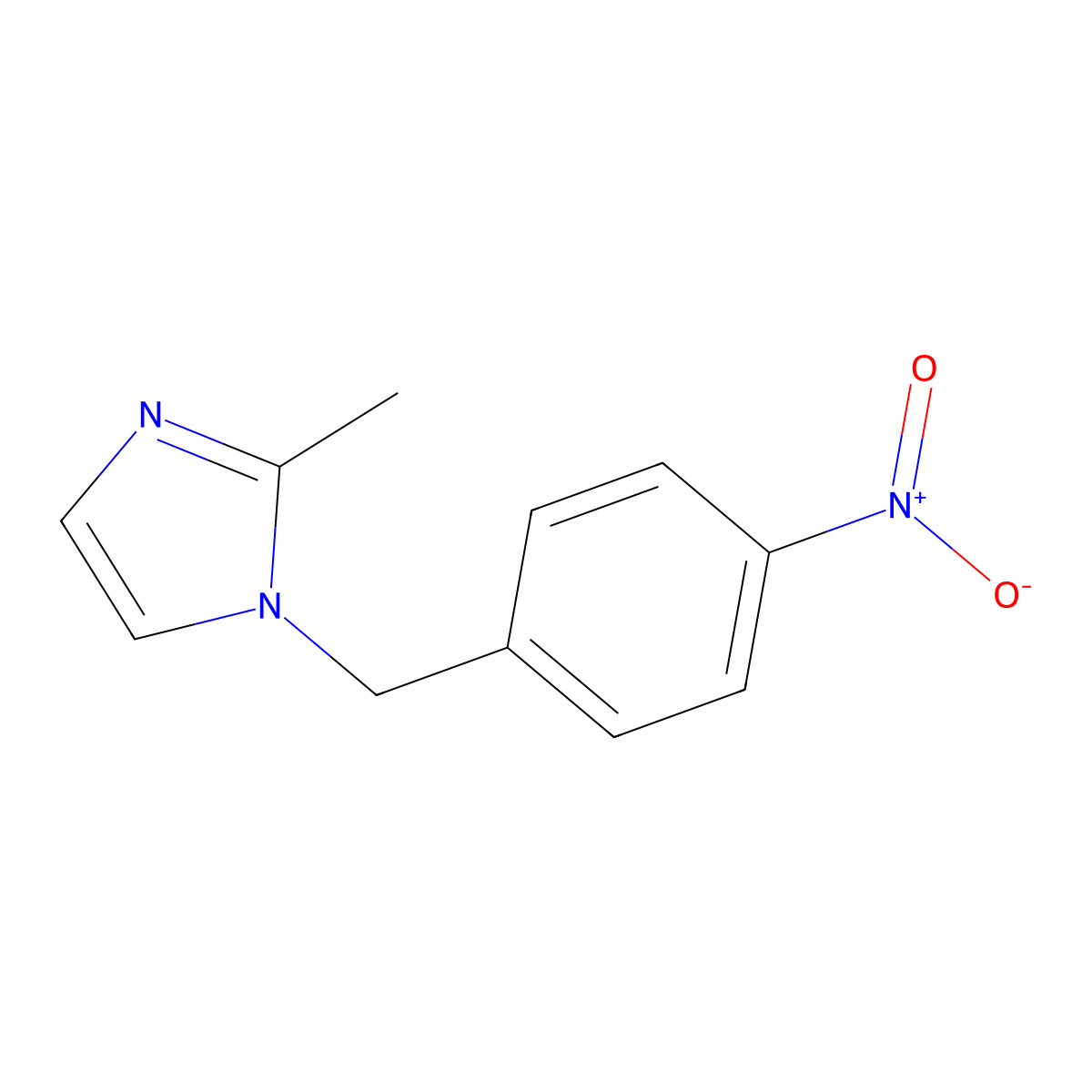 2-Methyl-1-(4-nitrobenzyl)-1H-imidazole molecular structure, CAS 56643-86-8