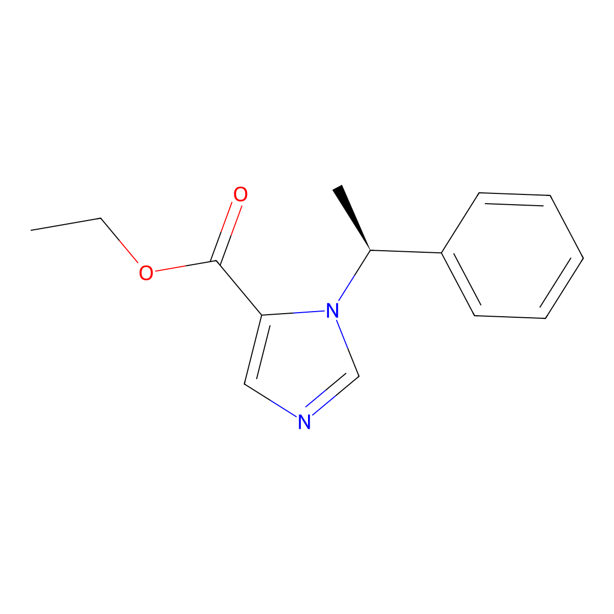 1H-Imidazole-5-carboxylic acid, 1-((1S)-1-phenylethyl)-, ethyl ester molecular structure, CAS 56649-47-9