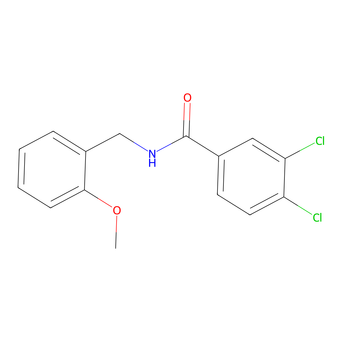 3,4-dichloro-N-[(2-methoxyphenyl)methyl]benzamide molecular structure, CAS 5665-34-9