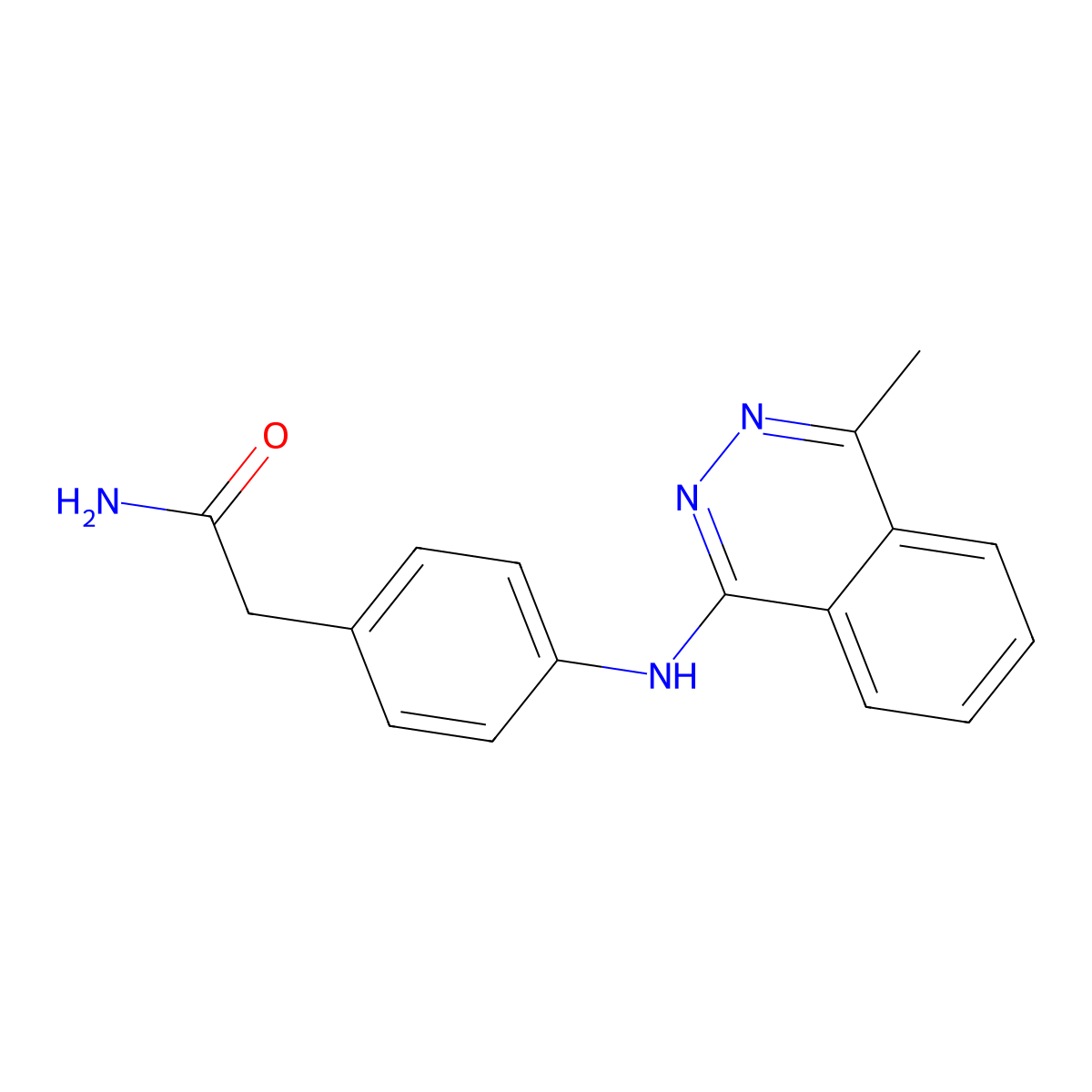 2-[4-[(4-Methylphthalazin-1-yl)amino]phenyl]acetamide molecular structure, CAS 5665-56-5