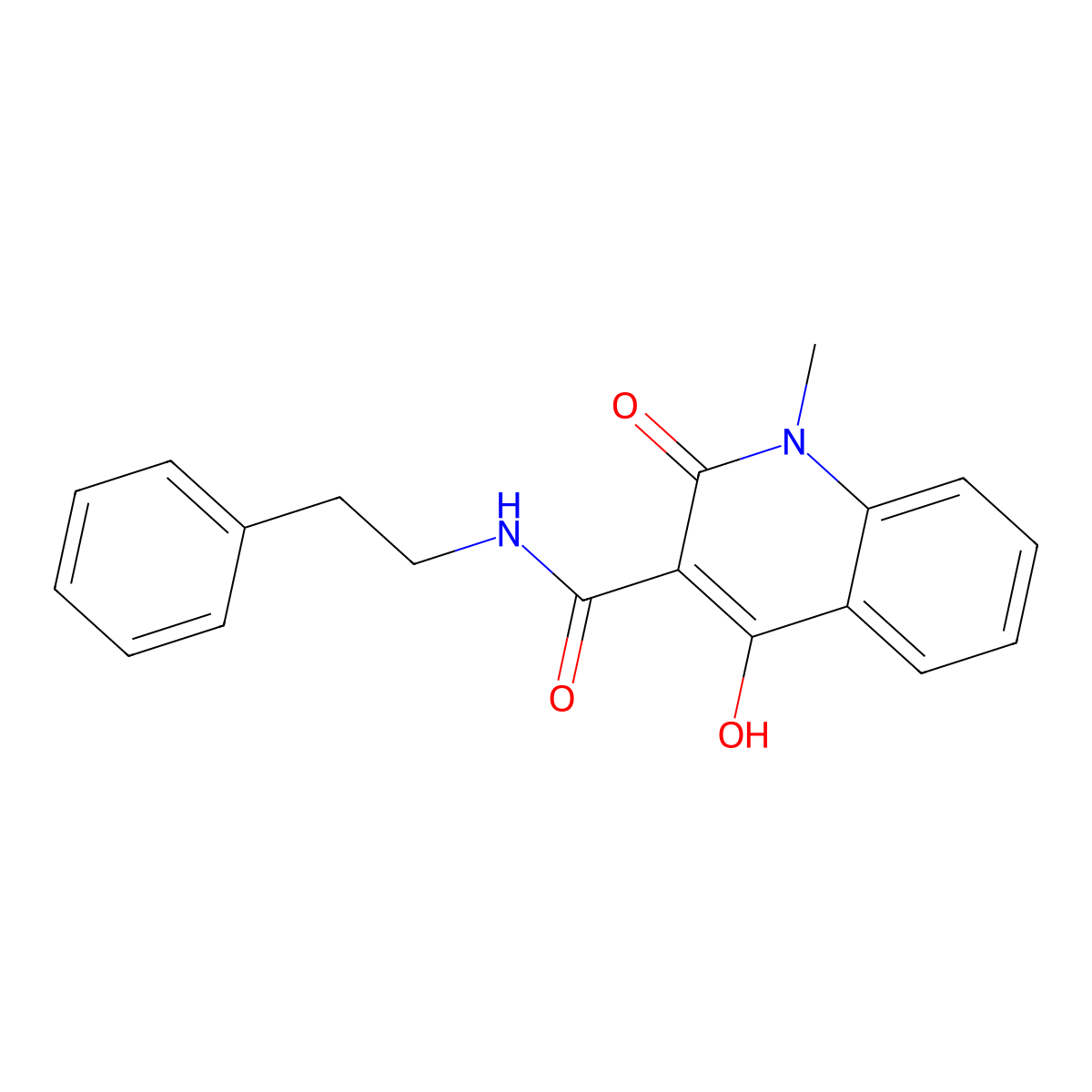 4-Hydroxy-1-methyl-2-oxo-N-(2-phenylethyl)-1,2-dihydroquinoline-3-carboxamide molecular structure, CAS 5665-81-6
