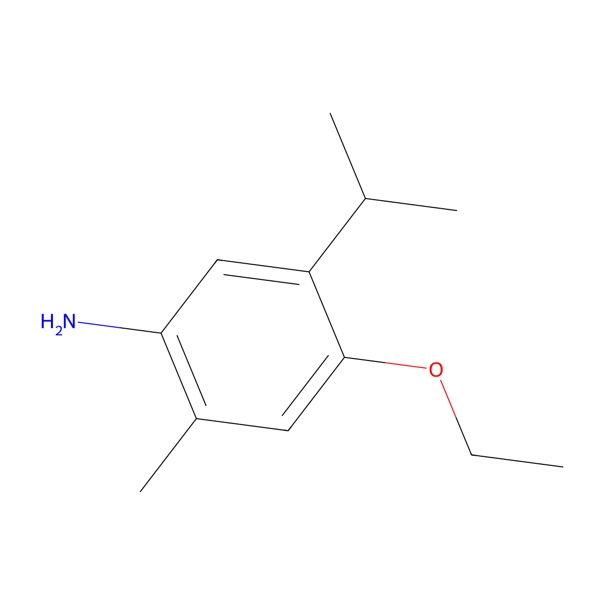 4-Ethoxy-2-methyl-5-(propan-2-yl)aniline molecular structure, CAS 5665-96-3