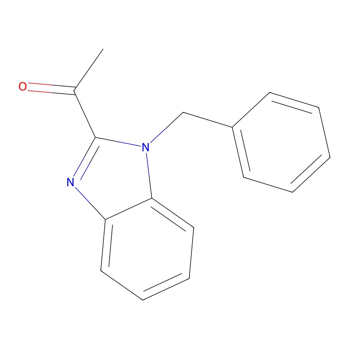 1-(1-benzyl-1H-1,3-benzimidazol-2-yl)-1-ethanone molecular structure, CAS 56653-41-9