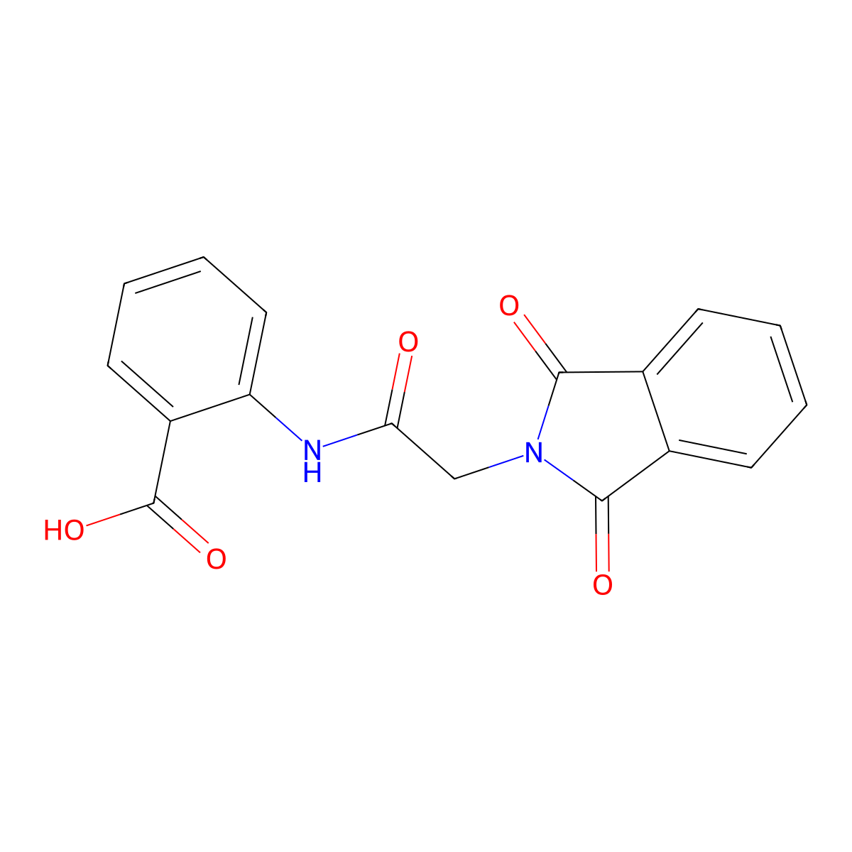 2-{[(1,3-dioxo-1,3-dihydro-2H-isoindol-2-yl)acetyl]amino}benzoic acid molecular structure, CAS 56654-86-5