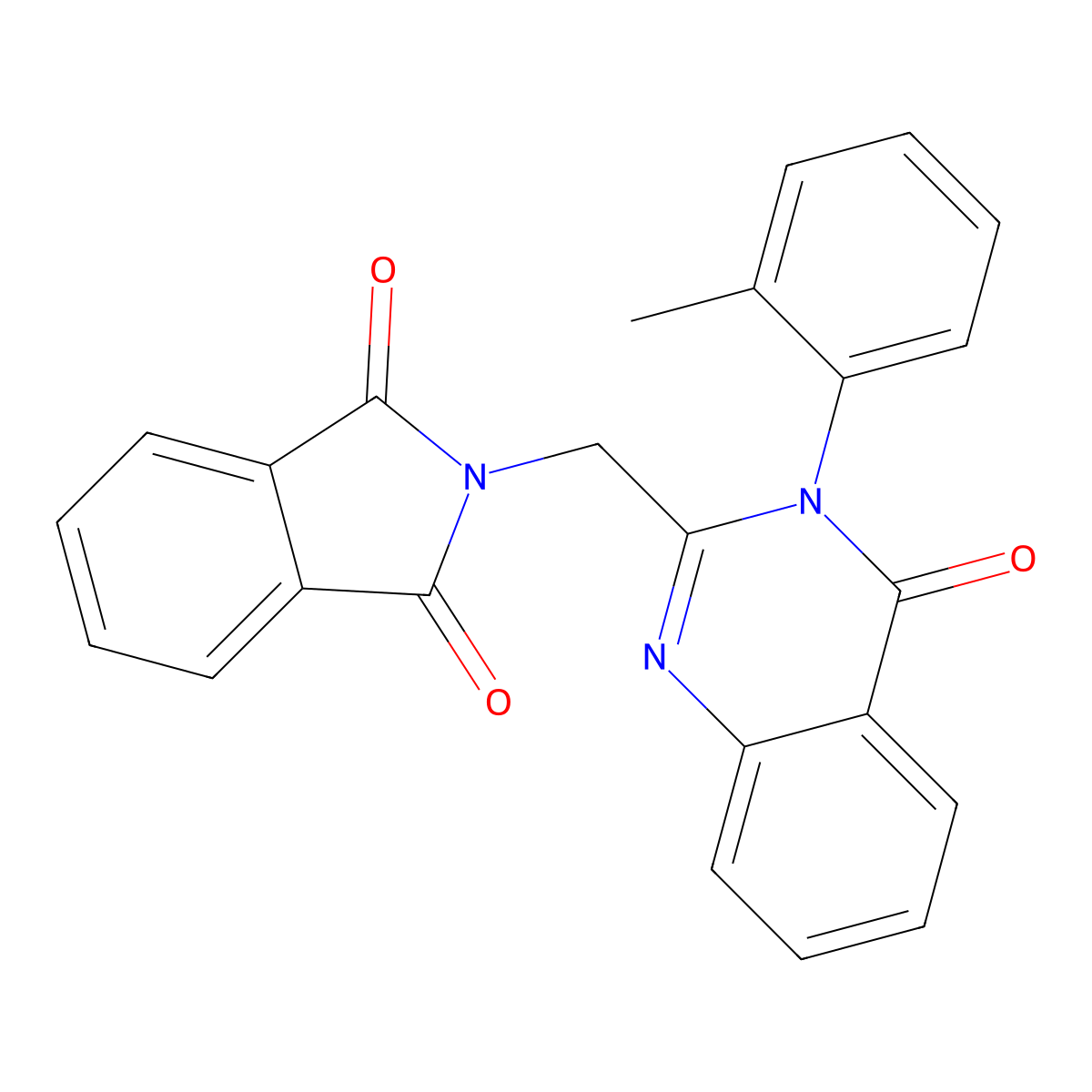 2-[[3-(2-Methylphenyl)-4-oxoquinazolin-2-yl]methyl]isoindole-1,3-dione molecular structure, CAS 56654-97-8