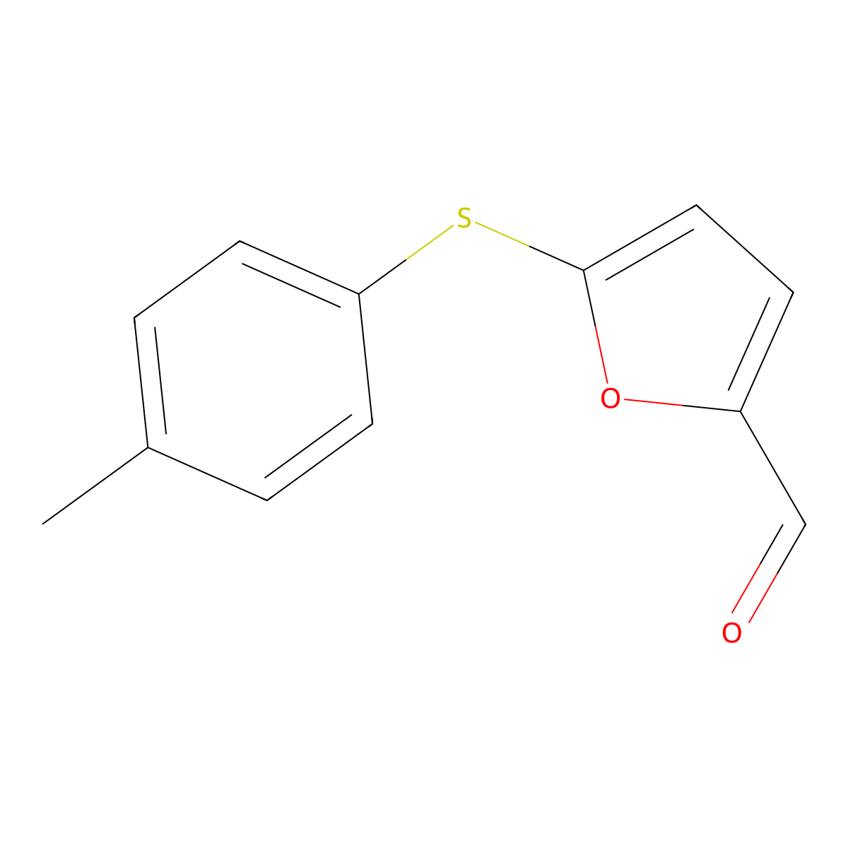 5-[(4-Methylphenyl)thio]-2-furaldehyde molecular structure, CAS 56656-92-9