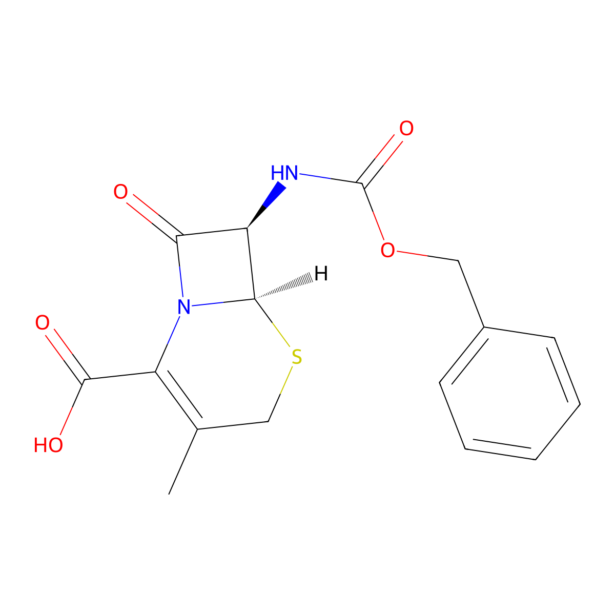(6R,7R)-7-{[(benzyloxy)carbonyl]amino}-3-methyl-8-oxo-5-thia-1-azabicyclo[4.2.0]oct-2-ene-2-carboxylic acid molecular structure, CAS 56657-08-0