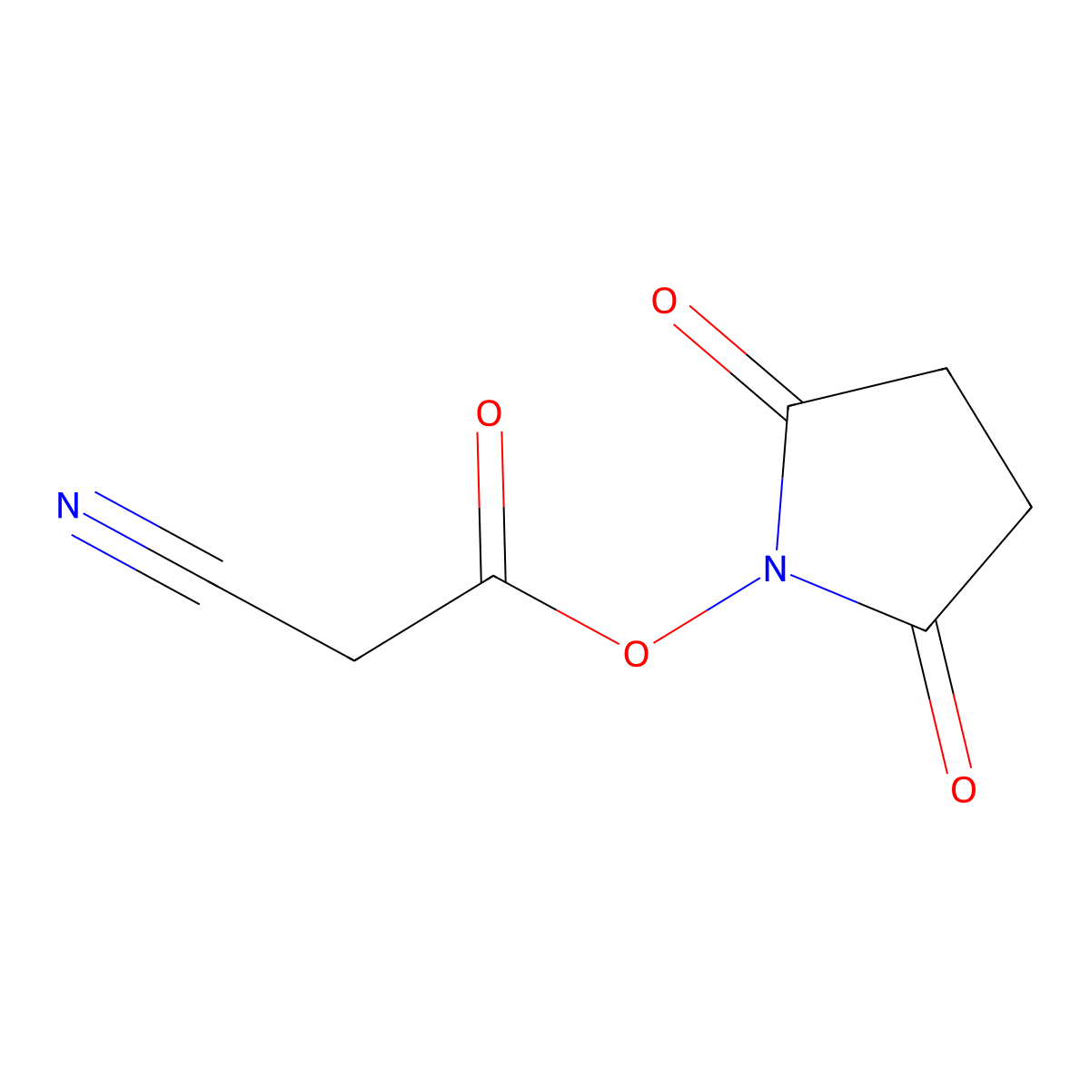 2,5-Dioxopyrrolidin-1-yl 2-cyanoacetate molecular structure, CAS 56657-76-2