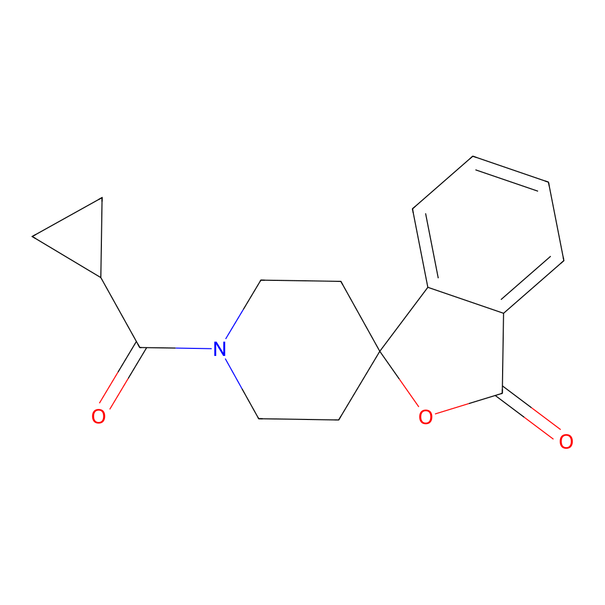 1'-(cyclopropanecarbonyl)-3H-spiro[isobenzofuran-1,4'-piperidin]-3-one molecular structure, CAS 56658-26-5