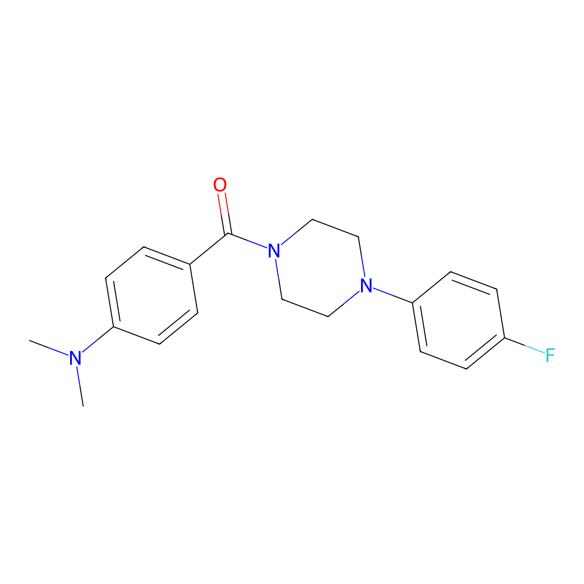 4-(Dimethylamino)phenyl 4-(4-fluorophenyl)piperazinyl ketone molecular structure, CAS 5666-42-2