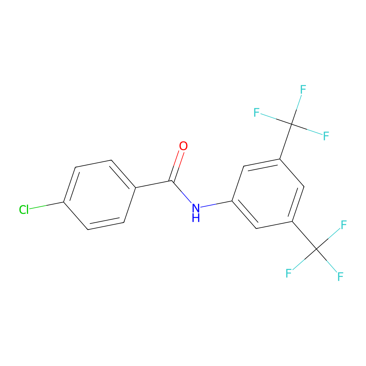 N-[3,5-bis(trifluoromethyl)phenyl]-4-chlorobenzamide molecular structure, CAS 56661-30-4