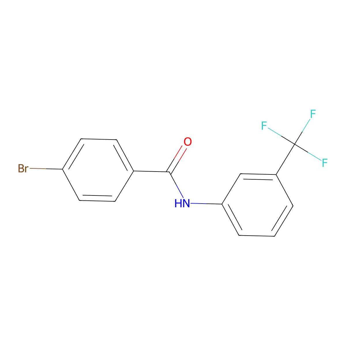 4-bromo-N-[3-(trifluoromethyl)phenyl]benzamide molecular structure, CAS 56661-32-6