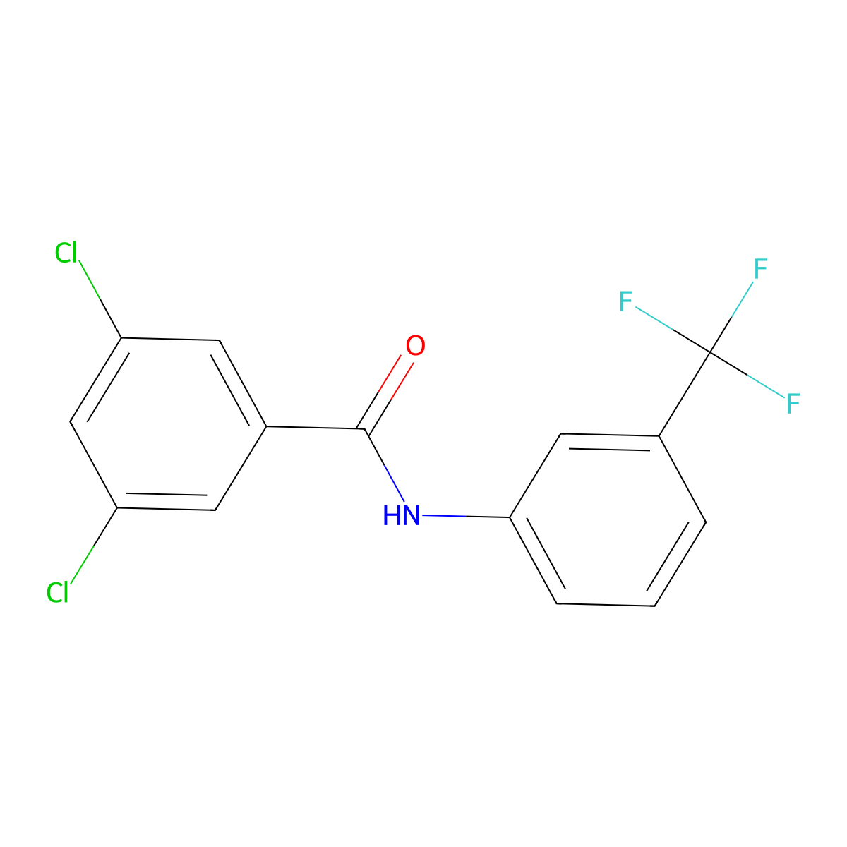 3,5-dichloro-N-[3-(trifluoromethyl)phenyl]benzamide molecular structure, CAS 56661-34-8