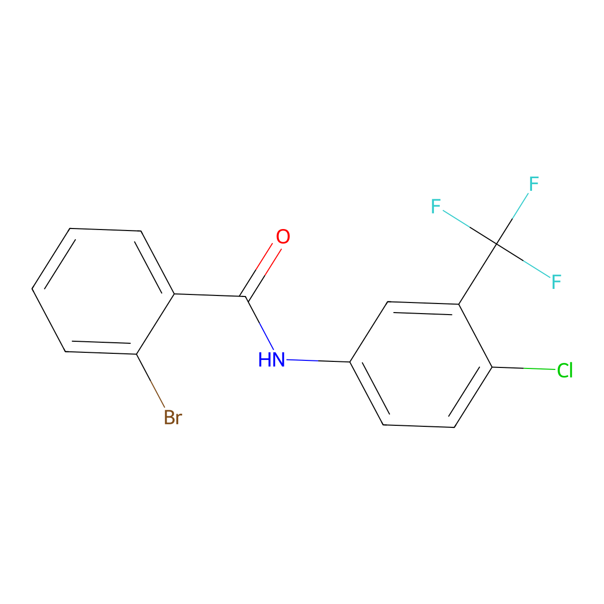 2-bromo-N-[4-chloro-3-(trifluoromethyl)phenyl]benzamide molecular structure, CAS 56661-38-2