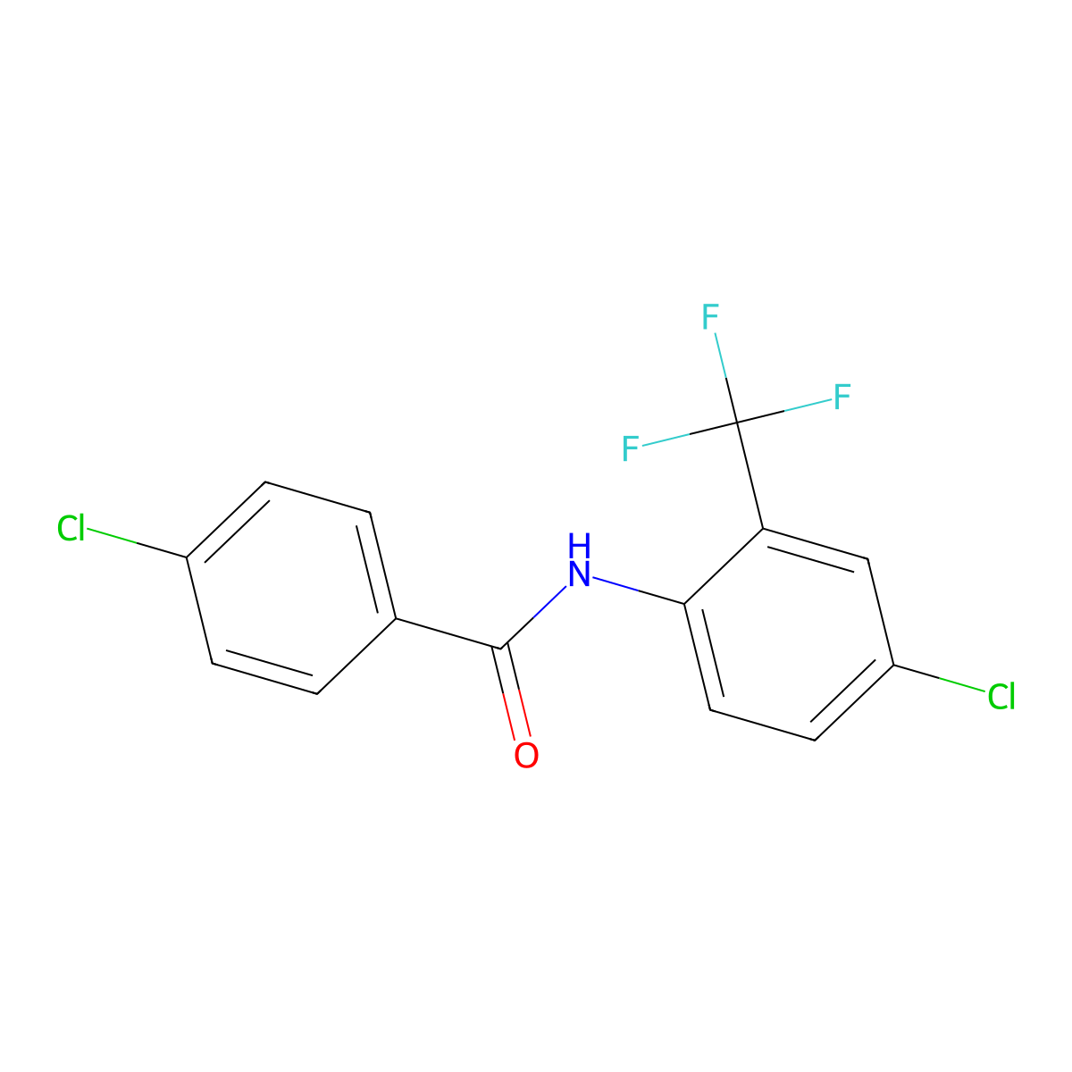 4-chloro-N-[4-chloro-2-(trifluoromethyl)phenyl]benzamide molecular structure, CAS 56661-41-7