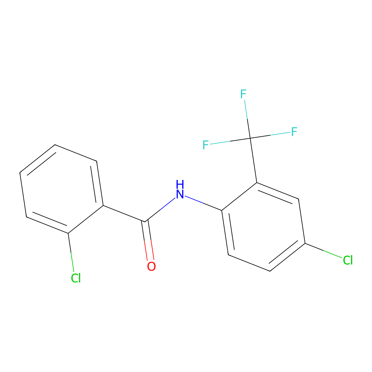 2-chloro-N-[4-chloro-2-(trifluoromethyl)phenyl]benzamide molecular structure, CAS 56661-43-9