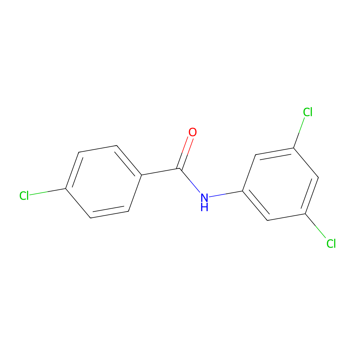 3',4,5'-Trichlorobenzanilide molecular structure, CAS 56661-51-9