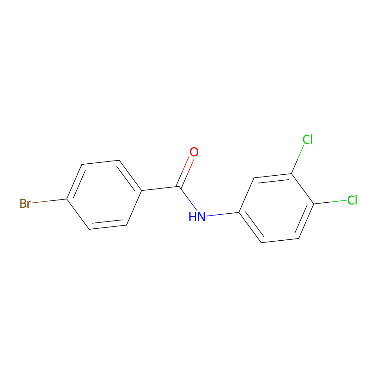 4-bromo-N-(3,4-dichlorophenyl)benzamide molecular structure, CAS 56661-53-1