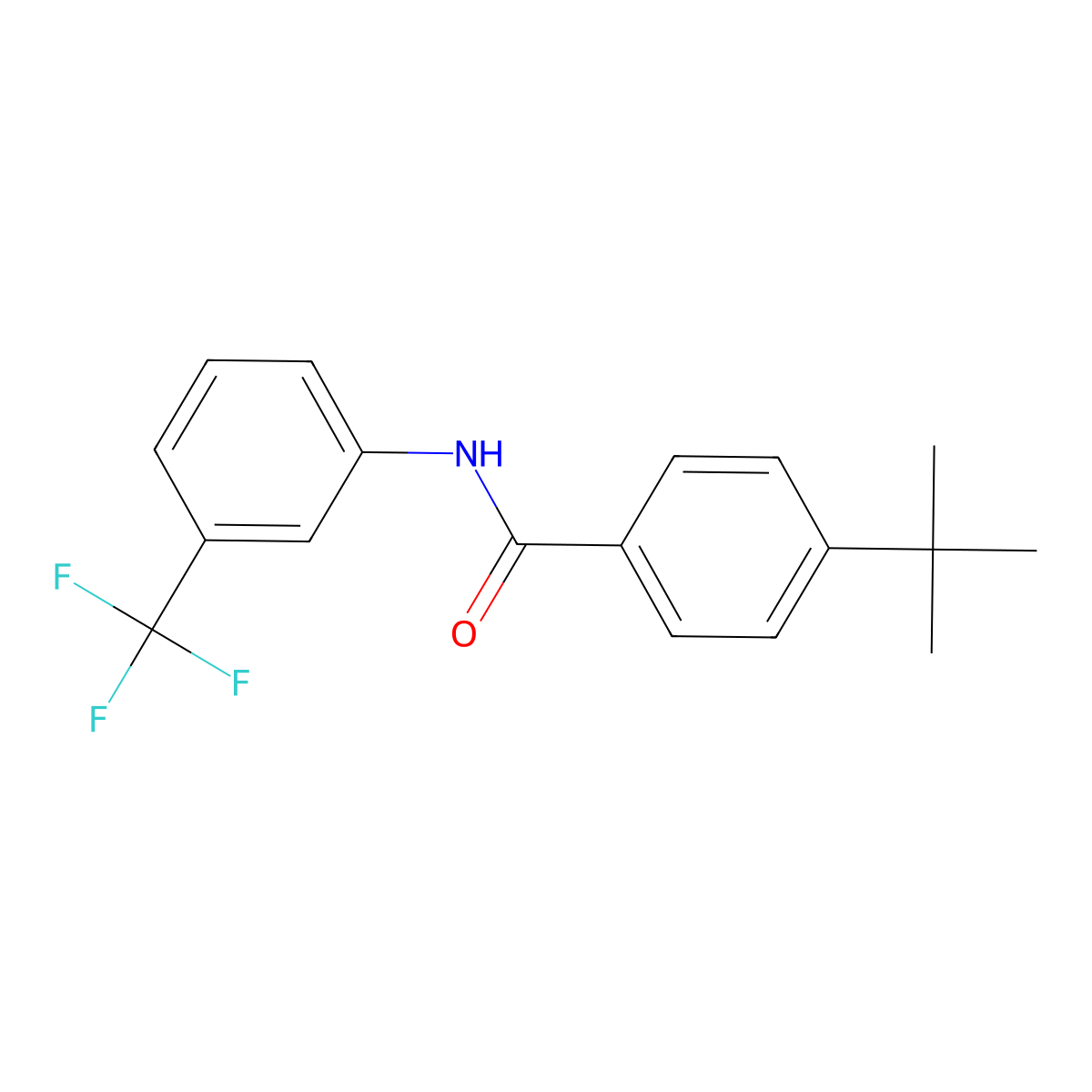 4-Tert-butyl-N-(3-(trifluoromethyl)phenyl)benzamide molecular structure, CAS 56661-55-3