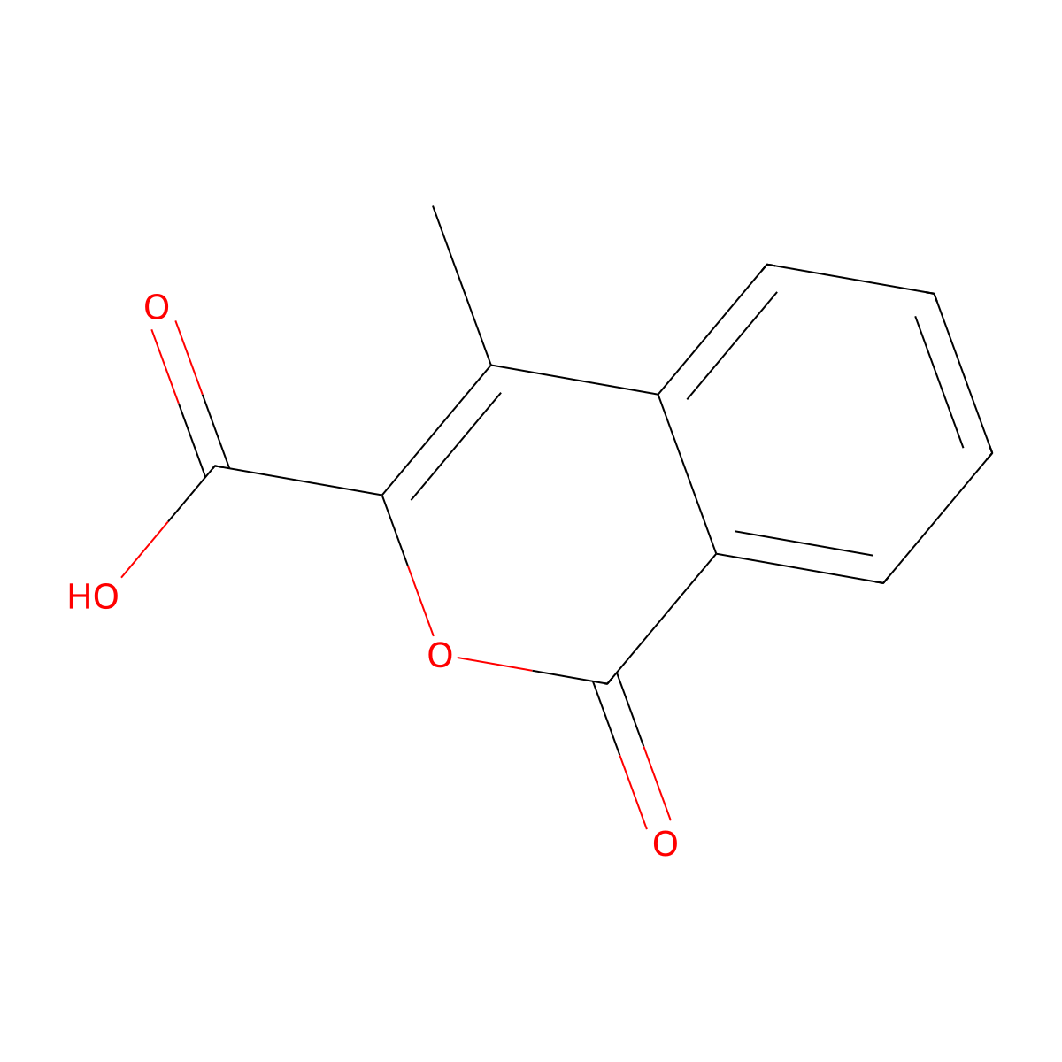 4-Methyl-1-oxo-1H-2-benzopyran-3-carboxylic acid molecular structure, CAS 56661-74-6