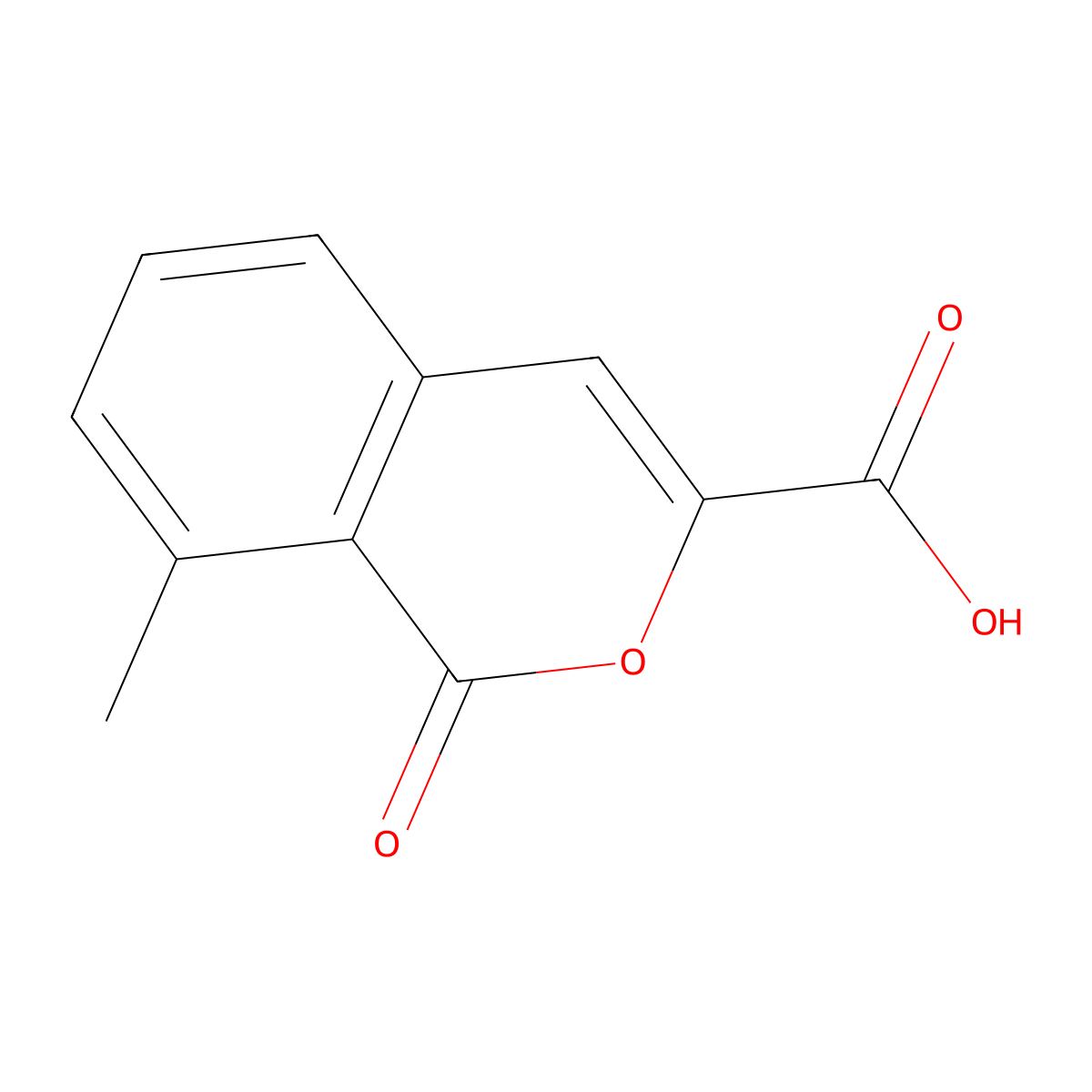 8-Methyl-1-oxo-1H-isochromene-3-carboxylic acid molecular structure, CAS 56661-75-7