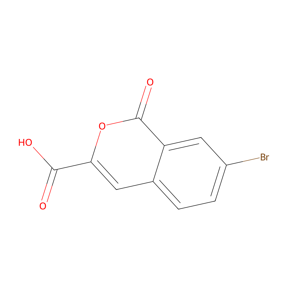 7-Bromo-1-oxo-1H-isochromene-3-carboxylic acid molecular structure, CAS 56661-79-1