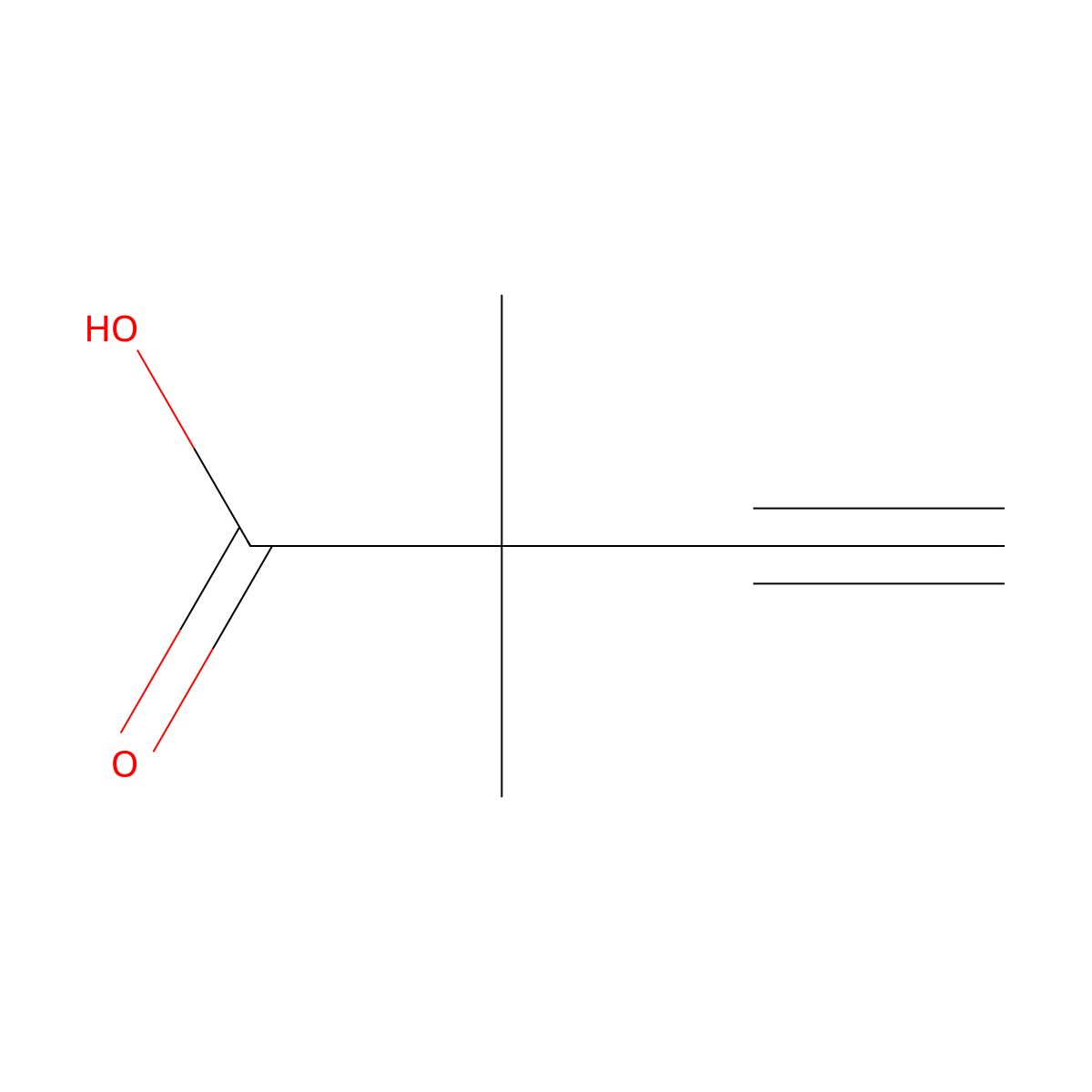 2,2-Dimethylbut-3-ynoic acid molecular structure, CAS 56663-76-4