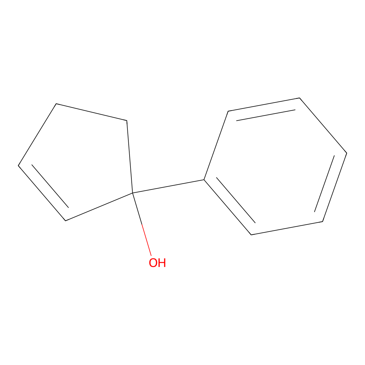 1-Phenyl-2-cyclopenten-1-ol molecular structure, CAS 56667-10-8