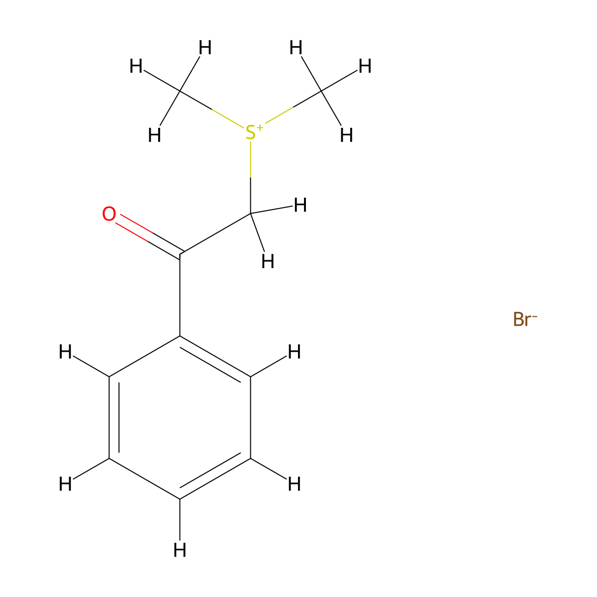 Dimethyl(beta-oxophenethyl)sulphonium bromide molecular structure, CAS 5667-47-0