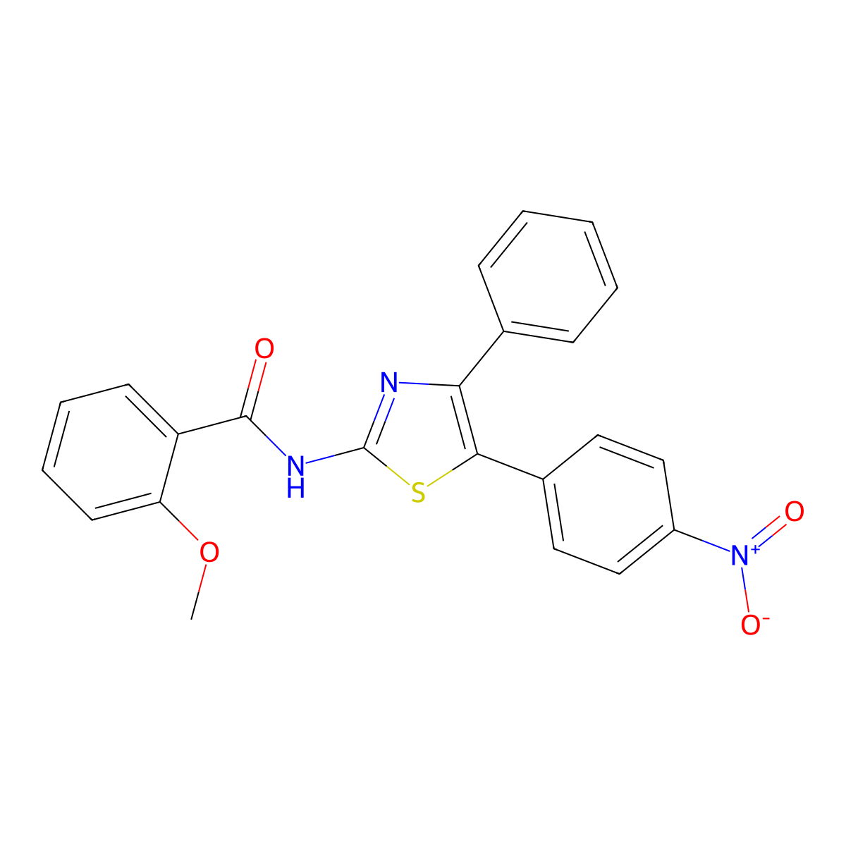 2-methoxy-N-[5-(4-nitrophenyl)-4-phenyl-1,3-thiazol-2-yl]benzamide molecular structure, CAS 5667-56-1