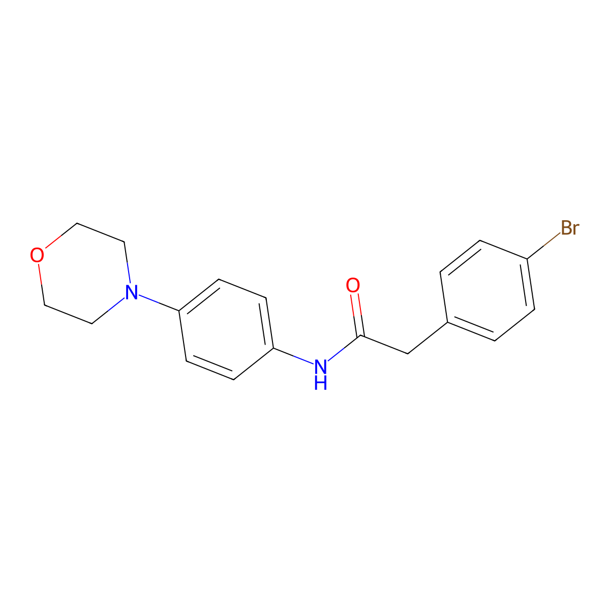 2-(4-bromophenyl)-N-[4-(morpholin-4-yl)phenyl]acetamide molecular structure, CAS 5667-86-7