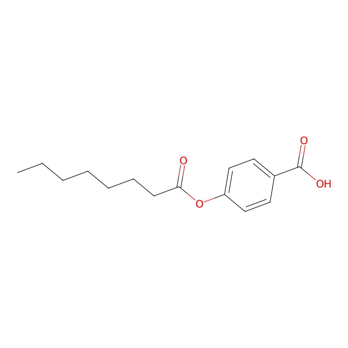 Benzoic acid, 4-[(1-oxooctyl)oxy]- molecular structure, CAS 56670-31-6