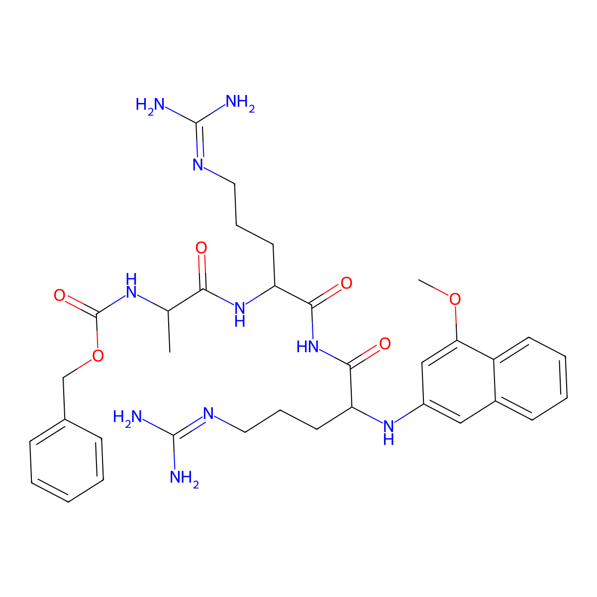 N-Benzyloxycarbonyl-alanyl-arginyl-arginine 4-methoxy-2-naphthylamide molecular structure, CAS 56674-16-9