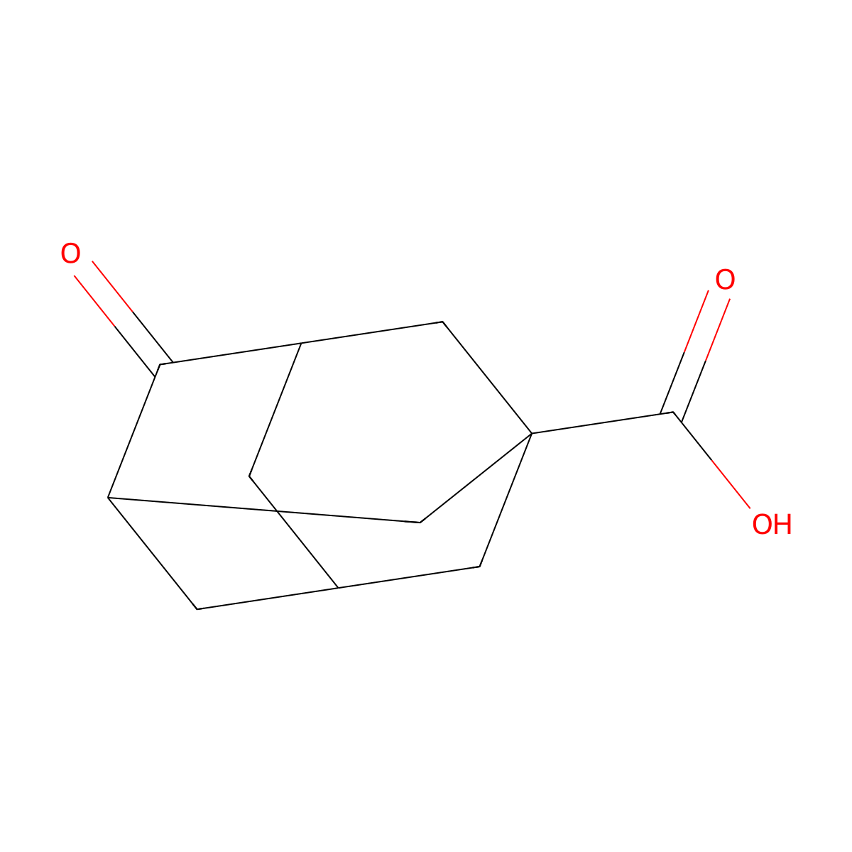 4-Oxoadamantane-1-carboxylic acid molecular structure, CAS 56674-87-4