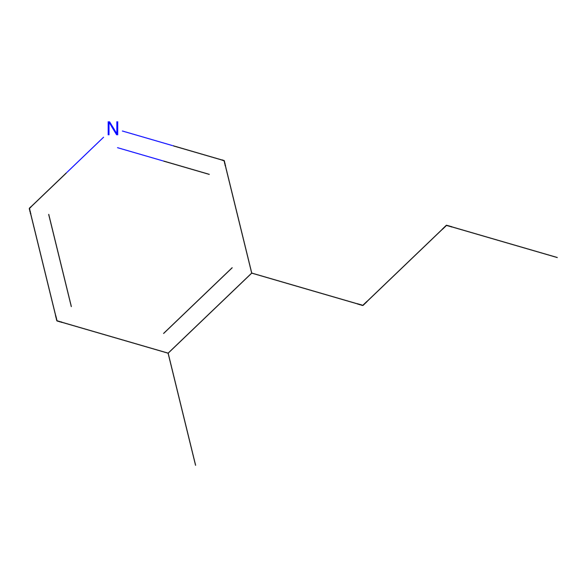 Pyridine, 4-methyl-3-propyl molecular structure, CAS 56675-10-6
