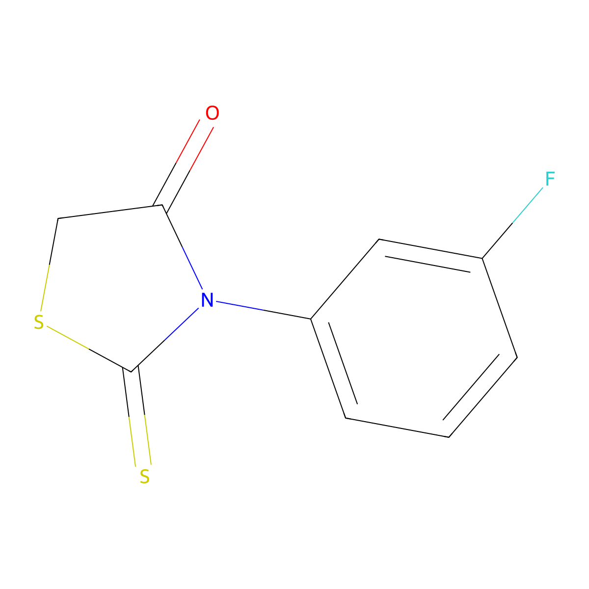 3-(3-Fluorophenyl)-2-thioxo-1,3-thiazolidin-4-one molecular structure, CAS 56676-50-7