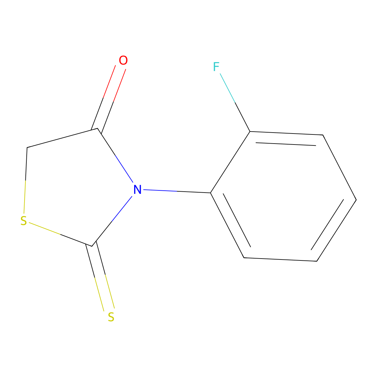 3-(2-Fluorophenyl)-2-thioxo-1,3-thiazolidin-4-one molecular structure, CAS 56676-51-8