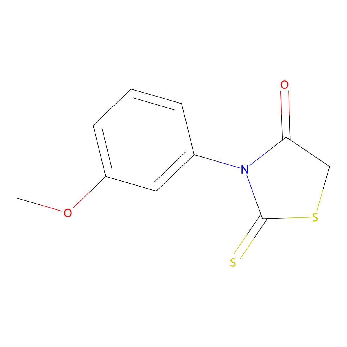 4-Thiazolidinone, 3-(3-methoxyphenyl)-2-thioxo- molecular structure, CAS 56676-53-0