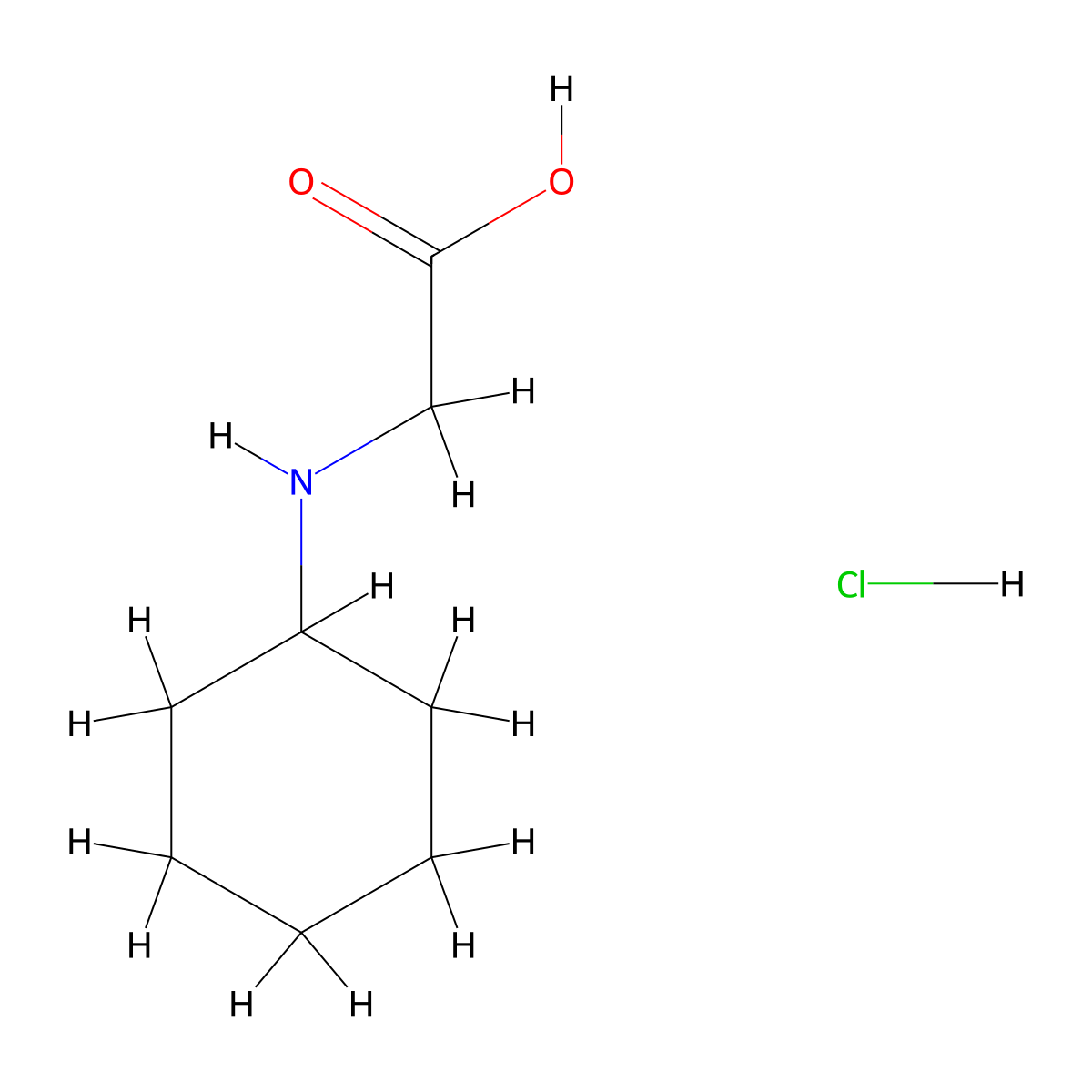 2-(Cyclohexylamino)acetic acid hydrochloride molecular structure, CAS 56676-70-1