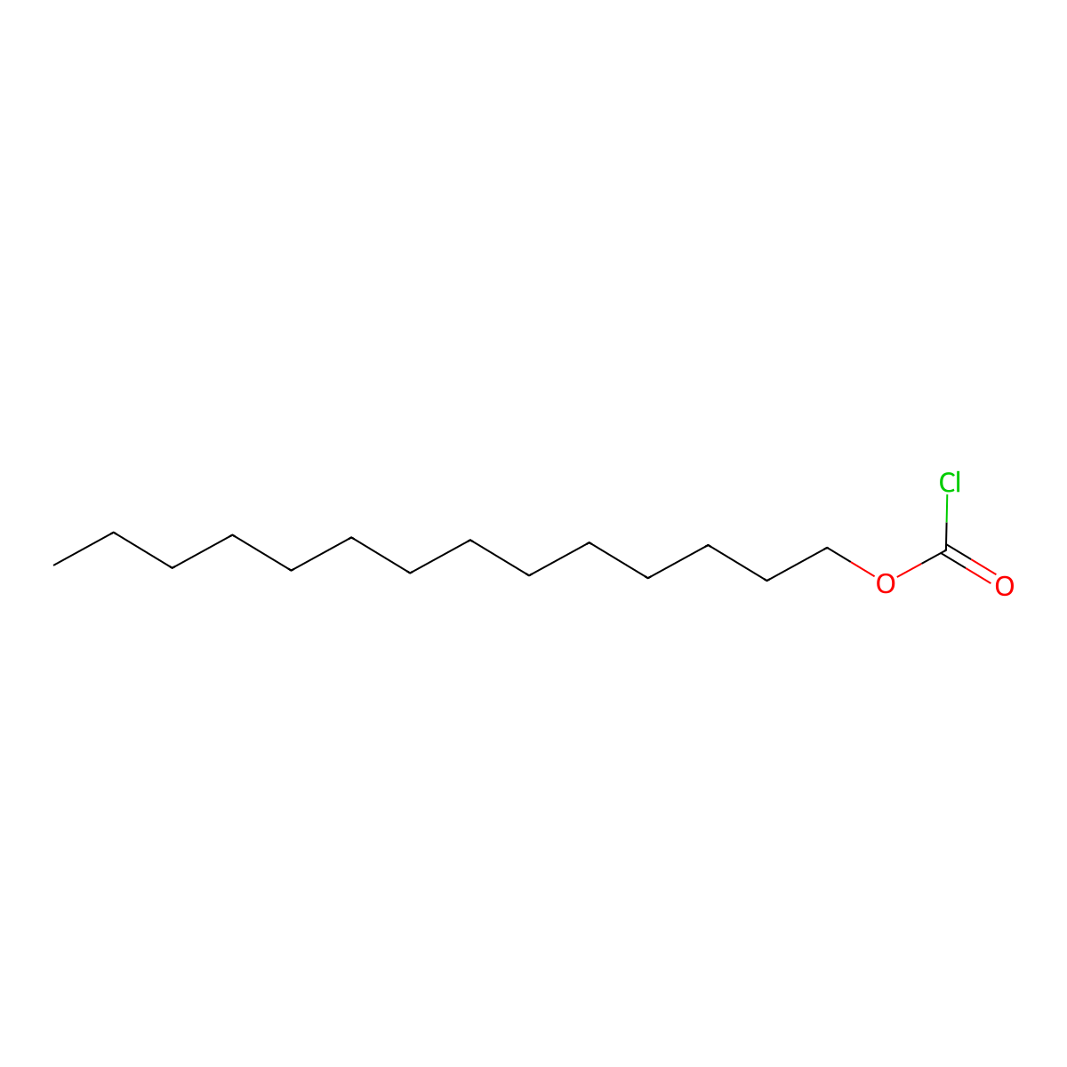 Tetradecyl chloroformate molecular structure, CAS 56677-60-2