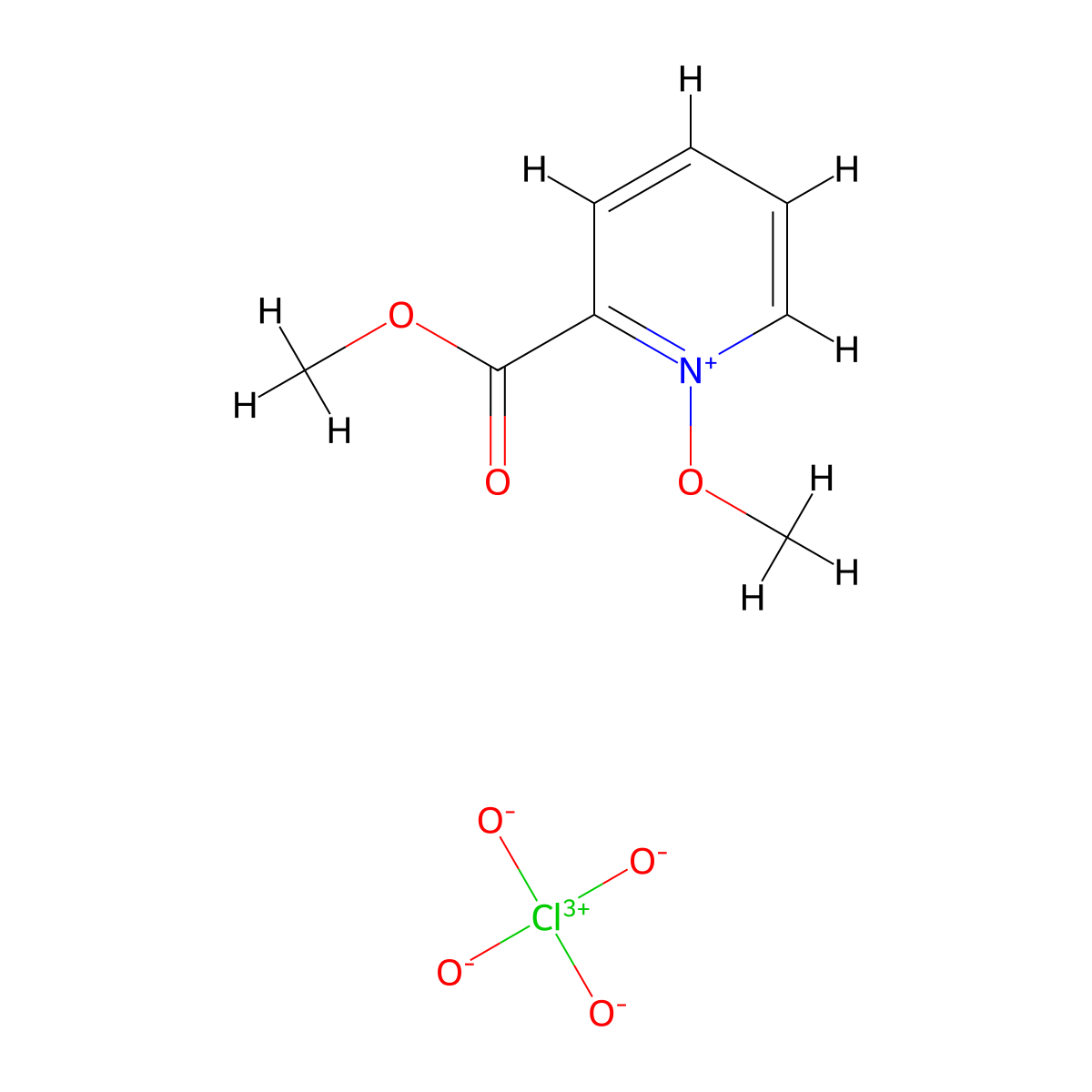 1-Methoxy-2-(methoxycarbonyl)pyridin-1-ium perchlorate molecular structure, CAS 56680-03-6