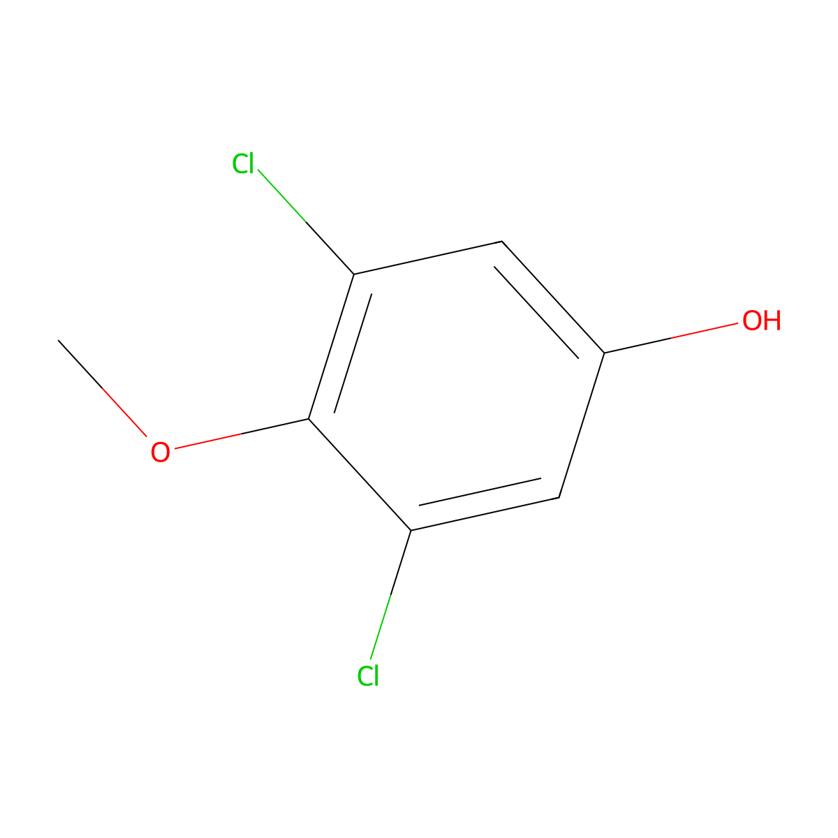 3,5-Dichloro-4-methoxyphenol molecular structure, CAS 56680-68-3
