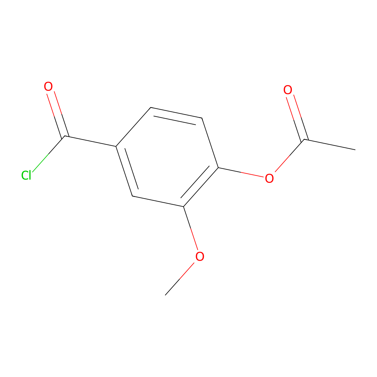 4-Acetoxy-3-methoxybenzoyl chloride molecular structure, CAS 56681-66-4