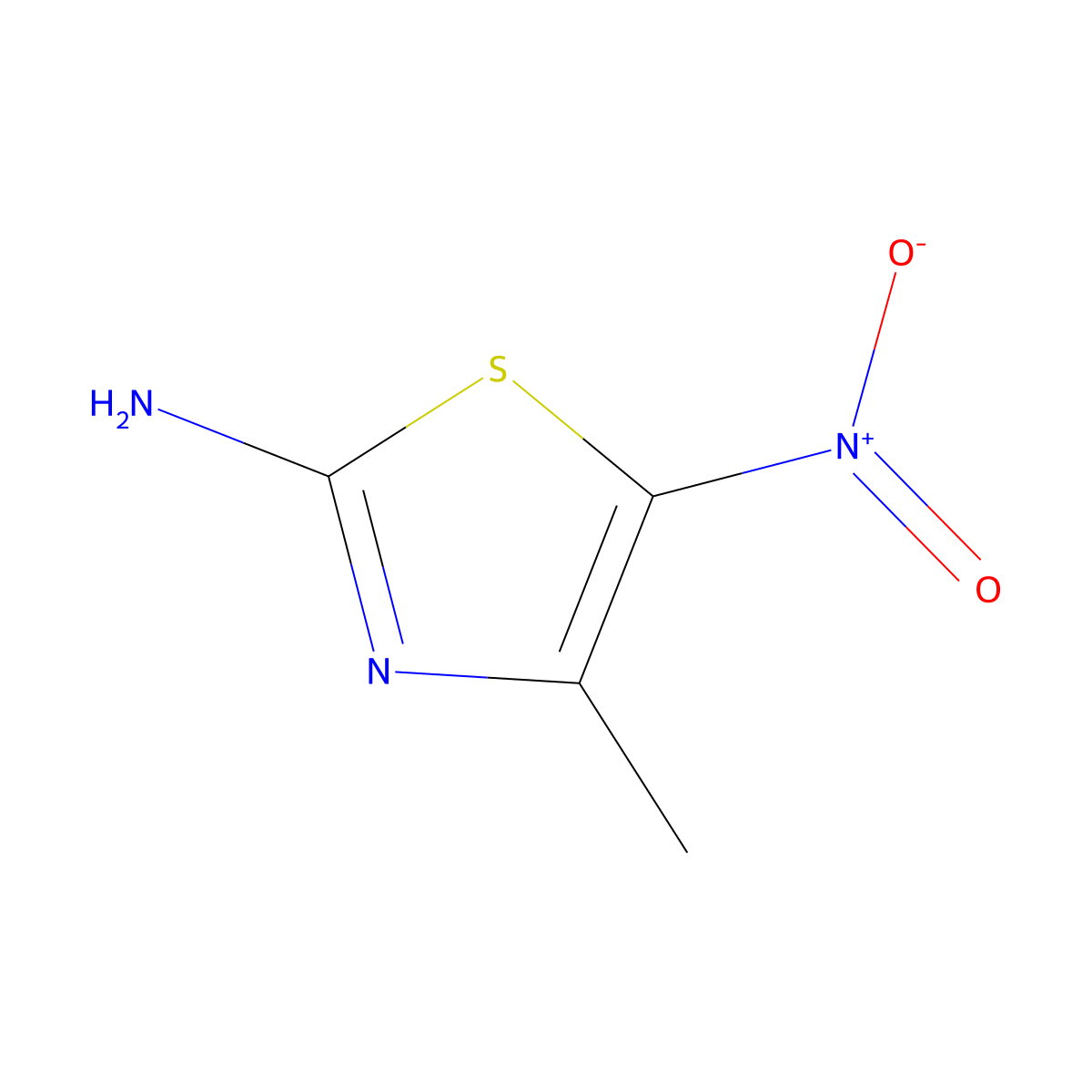 4-Methyl-5-nitro-2-thiazoleamine molecular structure, CAS 56682-07-6