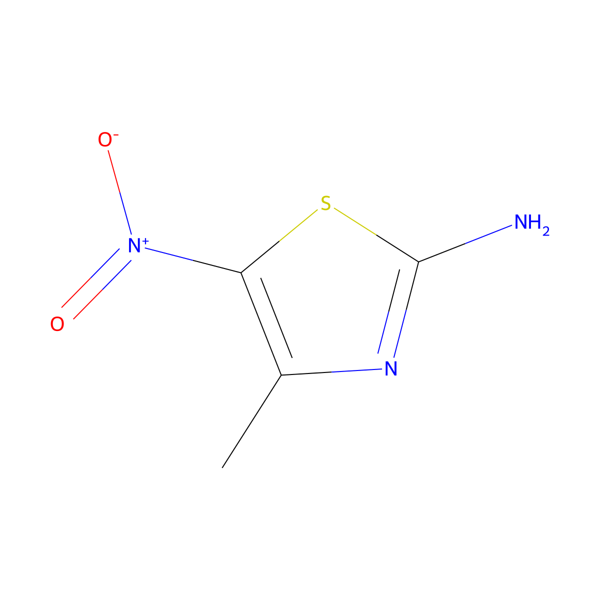 4-Methyl-5-nitro-2-thiazoleamine molecular structure, CAS 56682-07-6